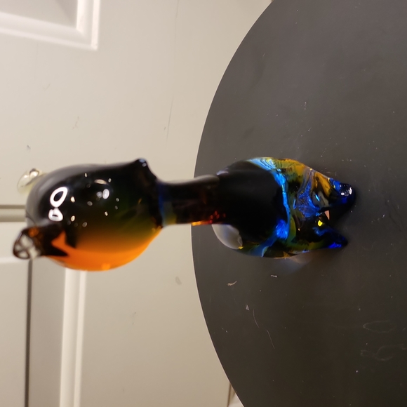 Vintage Murano Glass Cobalt and Amber Kitty Cat - Picture 3 of 10